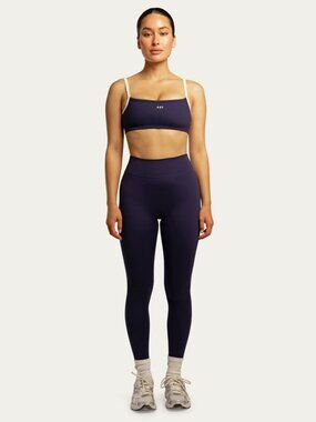 437 Essentials Navy Blue Cloud Jersey High Rise Ankle Leggings, Size S